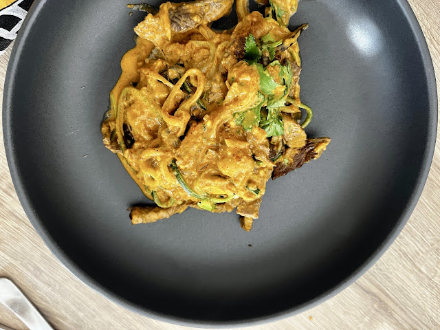 Keto pasta noodles served